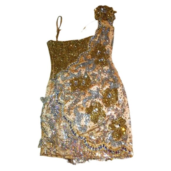 👑Work of art Swarovski Crystals Couture Pageant Prom One of a kind Custom Dress - Picture 12 of 12